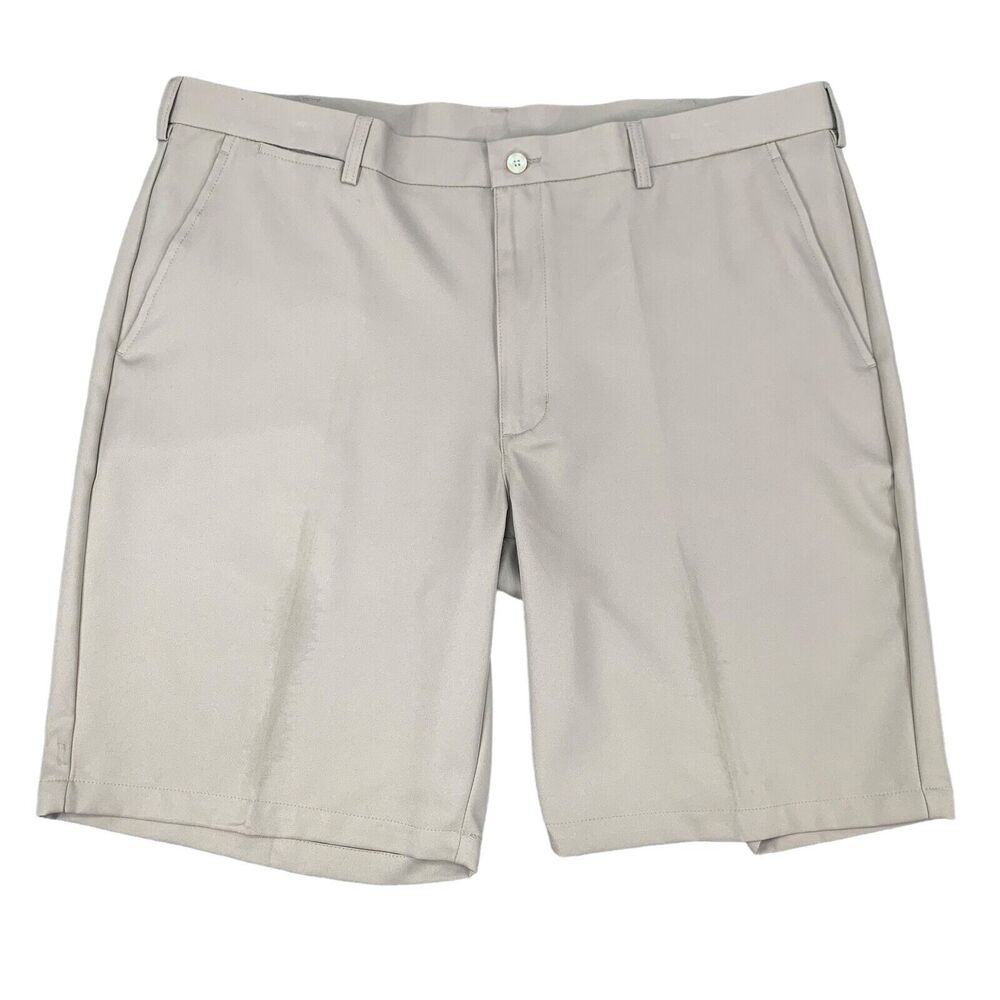 Ben Hogan Performance Golf Shorts Mens 40 Straw Flat Front Moisture Wick Chino